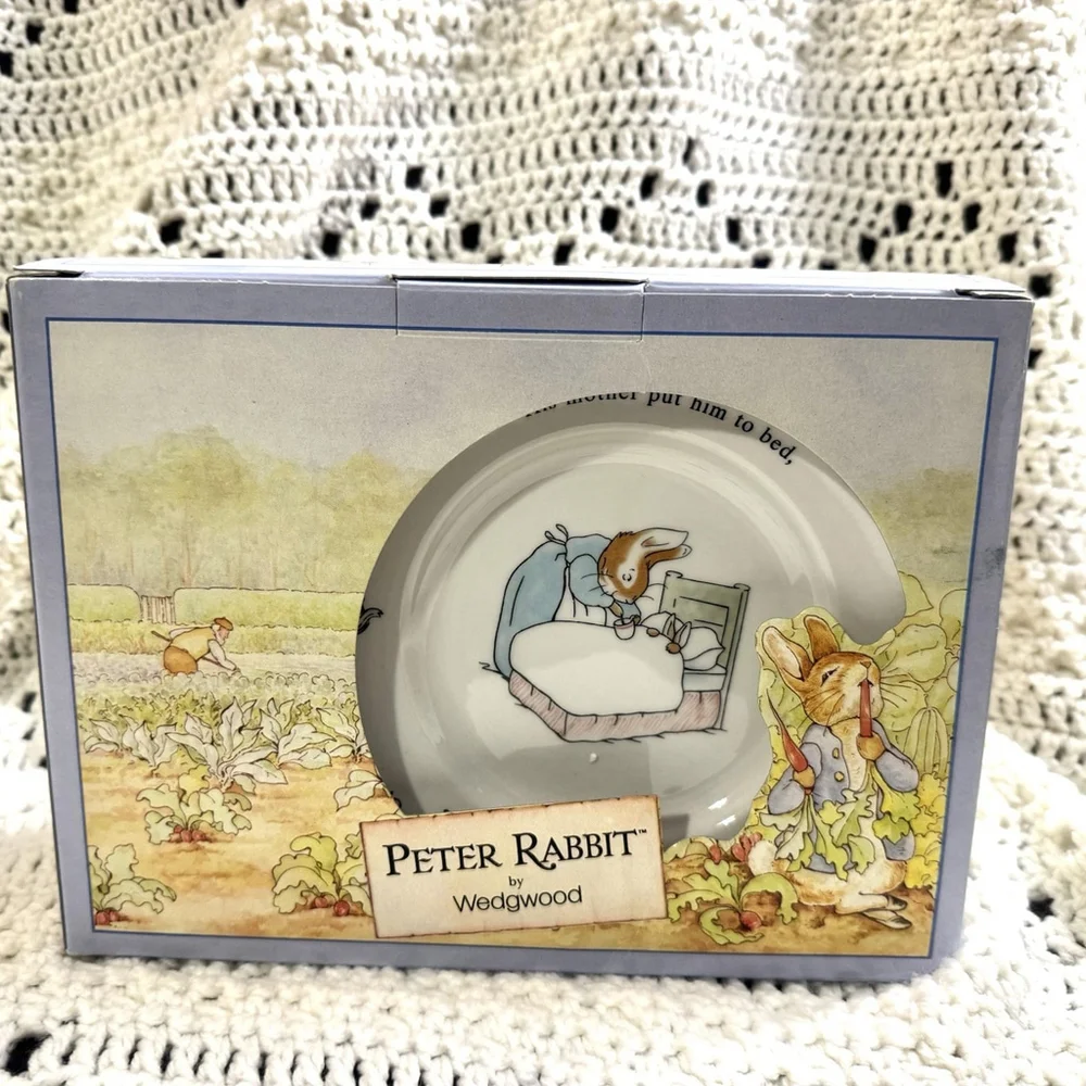 Vtg New Wedgwood Peter Rabbit 3-Piece Breakfast Set Bowl Plate Mug England
